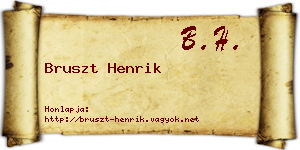 Bruszt Henrik névjegykártya
